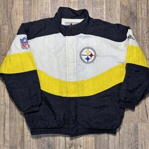 Vintage 90s Pittsburgh Steelers NFL Apex Pro Line Puffer Jacket Size XL